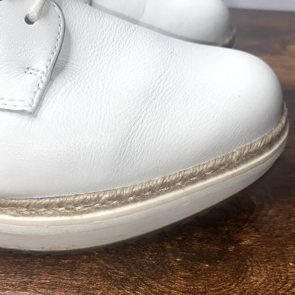 Clarks Teadale Rhea White Leather Platform Oxford Comfort Shoes Women’s 10